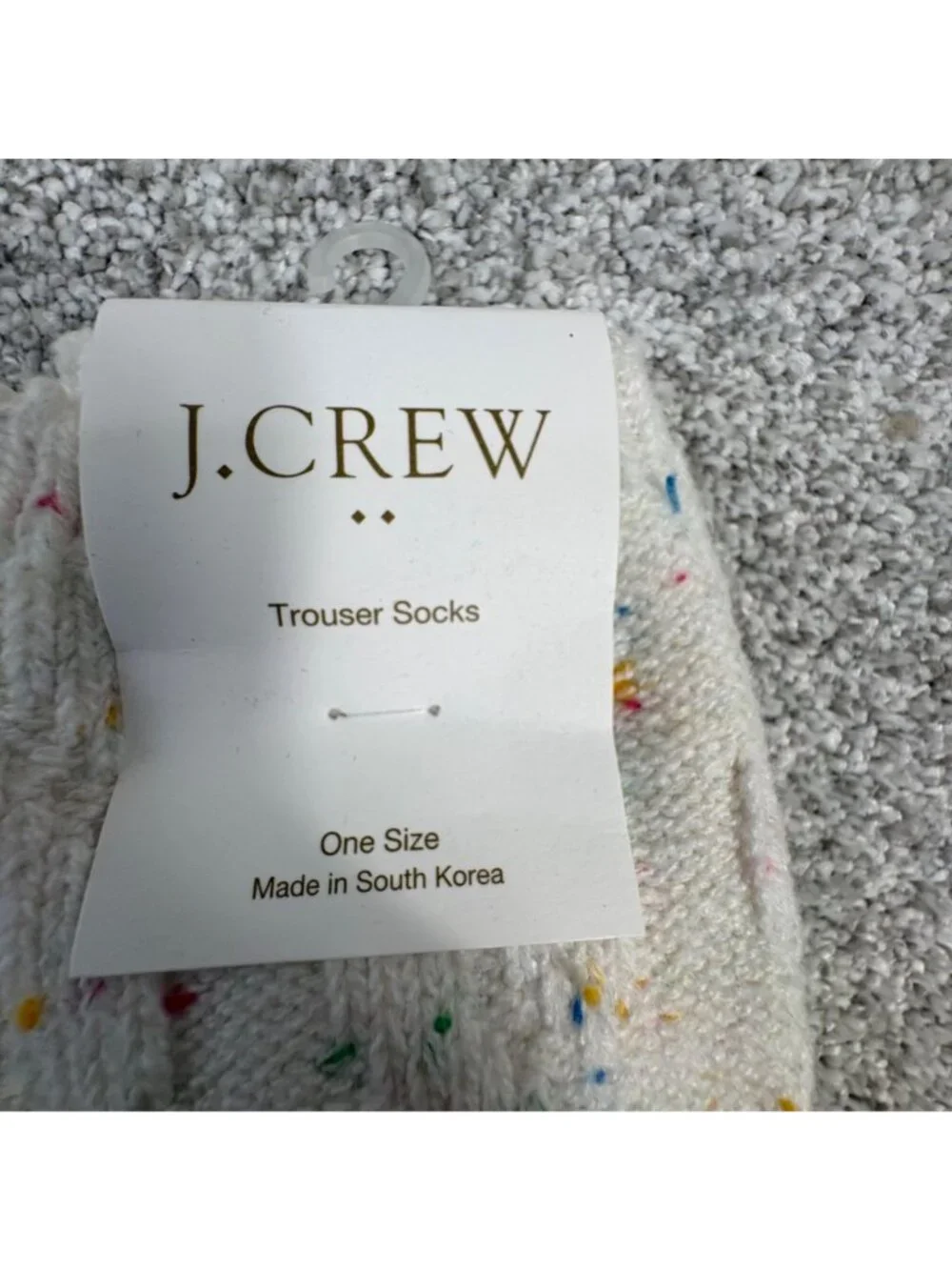 J.Crew White Speckled Trouser Socks One Size Polyester Blend
